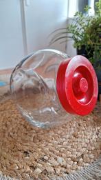 Retro Snoeppot / Voorraadpot - Rood Deksel, Huis en Inrichting, Ophalen of Verzenden