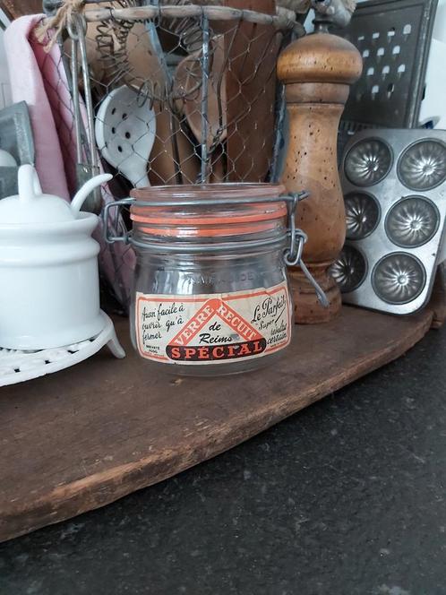 Oude brocante weckpot le parfait super met mooi oud label., Antiek en Kunst, Antiek | Keukenbenodigdheden, Ophalen of Verzenden