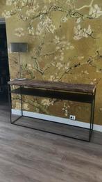 Industriële site tafel en salon tafel, Huis en Inrichting, Tafels | Salontafels, Ophalen, Minder dan 50 cm, Gebruikt, Eikenhout