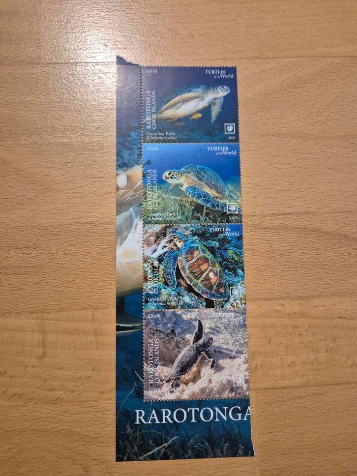Rarotonga 2020 schildpad, Postzegels en Munten, Postzegels | Thematische zegels, Postfris, Dier of Natuur, Ophalen of Verzenden