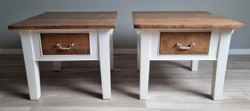 2 Hardhouten Eiken Salontafels - Achterveld beschikbaar voor biedingen