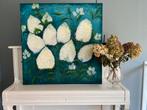Hortensia’s, uniek zelfgemaakt schilderij,, Ophalen of Verzenden