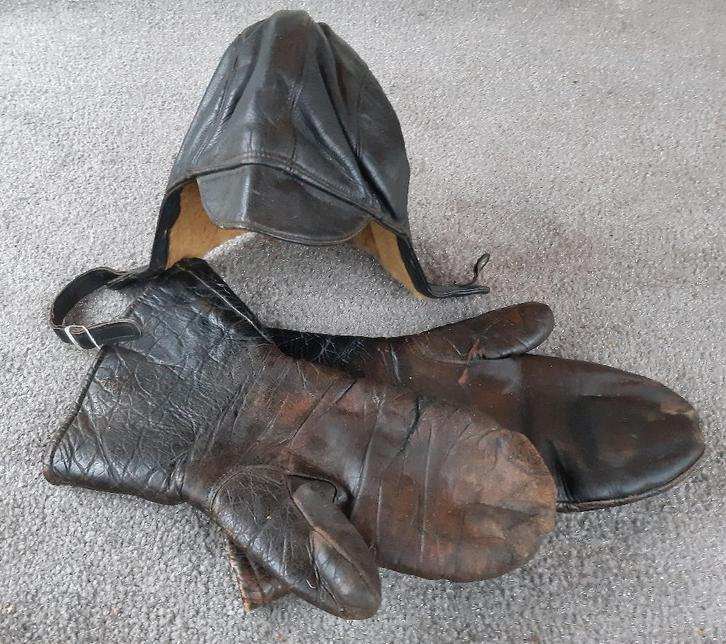 Vintage leren pilotenmuts + leren handschoenen (Solex set), Kleding | Heren, Mutsen, Sjaals en Handschoenen, Gedragen, Handschoenen