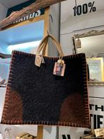 Vintage shopper van wol boodschappentas, Ophalen of Verzenden, Gebruikt, Zwart, Shopper