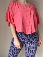 Vintage oversized blouse, M. Cropped 90s 80s festival, Gedragen, Maat 38/40 (M), Vintage, Korte mouw