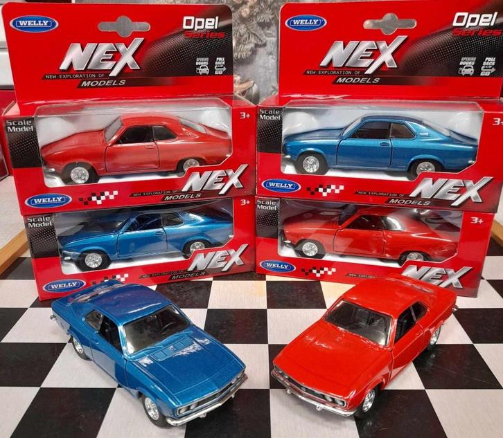 opel manta-A WELLY 1;40/1;43 ROOD EN BLAUW, Hobby en Vrije tijd, Modelauto's | 1:43, Nieuw, Auto, Overige merken, Ophalen of Verzenden