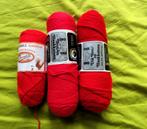 3 Bolletjes Rood katoen haak of breigaren, Ophalen of Verzenden, Zo goed als nieuw, Breien of Haken, Wol of Garen