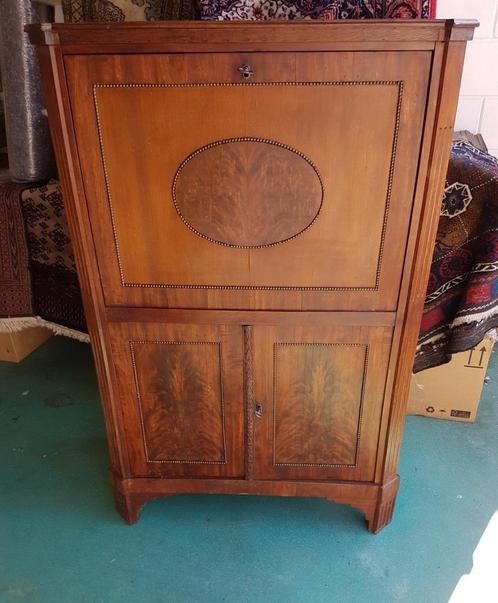 Mooi en antiek secretaire/klepbureau met Cuba mahoniehout., Huis en Inrichting, Kasten | Secretaires, Gebruikt, Ophalen