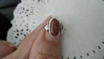 Zilver ring met Rhodochrosite steen maat 17, Verzenden, Zo goed als nieuw, 17 tot 18, Met edelsteen
