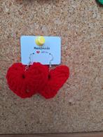 Gehaakte Hartjes Oorbellen - Handgemaakt, Sieraden, Tassen en Uiterlijk, Oorbellen, Overige materialen, Hangers, Nieuw, Ophalen of Verzenden