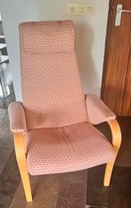 Vintage Fauteuil met Houten Frame, Ophalen, Gebruikt, 75 tot 100 cm, 50 tot 75 cm