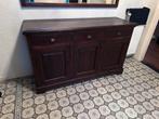 Massief houten dressoir - donkerbruin, Antiek en Kunst, Ophalen
