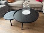 2 zwarte Woood salontafeltjes - Karwei, Ophalen, Minder dan 45 cm, Gebruikt, Rond