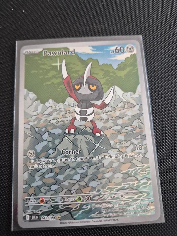 142 Pawniard Black Bolt Pokemon TCG, Hobby en Vrije tijd, Verzamelkaartspellen | Pokémon, Zo goed als nieuw, Ophalen of Verzenden