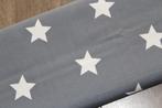 Rol 100% katoen stof - Grijs/ wit sterren van Stenzo #1062, 120 cm of meer, Ophalen of Verzenden, Katoen, Grijs