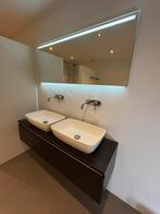 Badkamermeubel inclusief spiegel en kommen Bruynzeel 150cm, Ophalen, Gebruikt, Overige typen, Minder dan 100 cm