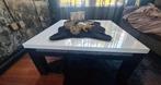 Hoogglans salon tafel wit/zwart, Huis en Inrichting, Ophalen, Gebruikt, 50 tot 100 cm, 50 tot 75 cm