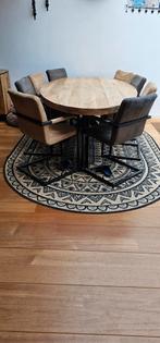8 Leen Bakker Eetkamerstoelen - Grijs/Bruin, Ophalen, Bruin, Metaal, Vijf, Zes of meer stoelen