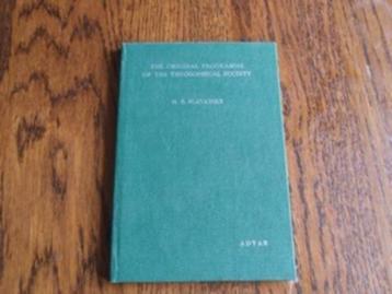 The original programme of the Theosophical Society.Blavats
