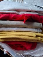 Stapel restlappen linnen., Hobby en Vrije tijd, Stoffen en Lappen, Ophalen of Verzenden, Linnen