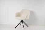 Luxe eetkamerstoelen witte teddy boucle stof, Wit, Nieuw, Ophalen of Verzenden, Stof