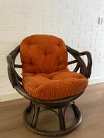 Vintage draaistoel rotan/bamboe, Huis en Inrichting, Fauteuils, Ophalen, Gebruikt, Vintage, 75 tot 100 cm