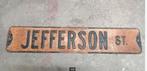 Emaille bord straatnaambord Jefferson ST, Antiek en Kunst, Antiek | Emaille, Ophalen of Verzenden