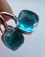 Lichtblauwe Pomellato Stijl Oorbellen, Met kristal, Overige materialen, Hangers, Nieuw