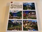 Mooie King puzzels 5x1000 stukjes in 1 doos, Ophalen of Verzenden, 500 t/m 1500 stukjes, Zo goed als nieuw