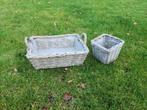 Twee rotan plantenbakken!, Tuin en Terras, Bloembakken en Plantenbakken, Ophalen, Zo goed als nieuw, Rond, Minder dan 30 cm