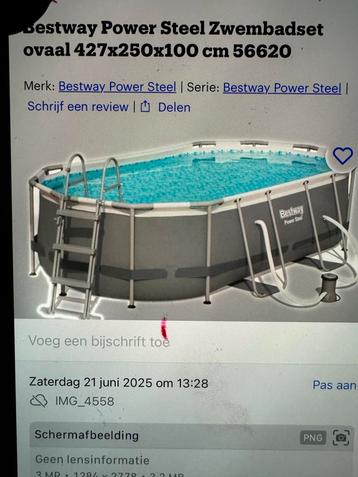 Bestway Power Steel Zwembad 427x250x100cm beschikbaar voor biedingen