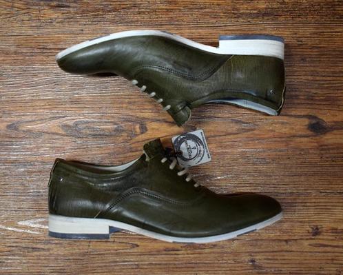 YELLOW CAB - leren herenschoen Blend green - maat 43, Kleding | Heren, Schoenen, Nieuw, Veterschoenen, Overige kleuren, Ophalen of Verzenden