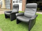 2x Fauteuils De Sede Ds 50 zwart relax buffel leren stoelen, Huis en Inrichting, Fauteuils, Ophalen, Gebruikt, Geen, 75 tot 100 cm