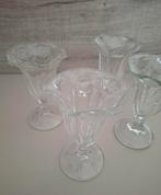 Vintage glazen tulp glas ijs sorbet 4-delig, Ophalen of Verzenden, Zo goed als nieuw, Overige typen