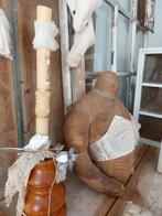 Oud oude plateau antieke kandelaar kaarsenhouder franse hout, Ophalen of Verzenden