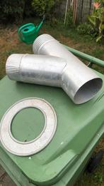 Aluminum Y-pijp 100mm , afdekplaat 110mm, Ophalen of Verzenden, Zo goed als nieuw, Aluminium, Minder dan 2 meter