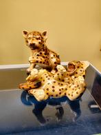 Vintage beeld van twee spelende luipaarden, Onbekend, Ophalen of Verzenden, Zo goed als nieuw, Onbekend