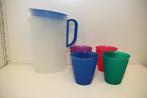 Limonade kan/ waterkan met deksel en 4 bekers. Nieuw., Huis en Inrichting, Keuken | Servies, Ophalen of Verzenden, Nieuw