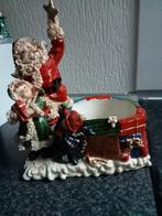 KERST: prachtige vintage bloempot met kerstman en kinderen, Tuin en Terras, Bloempotten, Overige materialen, Nieuw, Ophalen of Verzenden