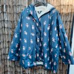 Winterjas donkerblauw met rozen, maat42/44., Ophalen of Verzenden, Zo goed als nieuw, Maat 42/44 (L), Blauw