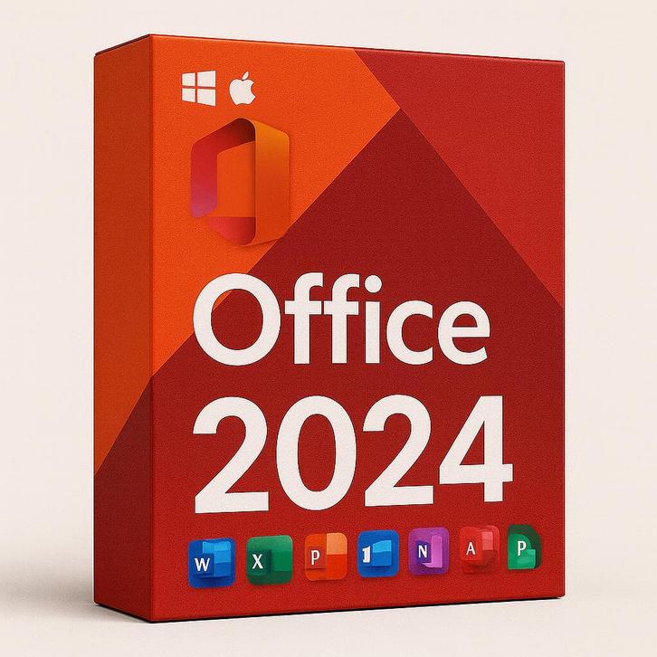 Office 2024 - Windows/Mac, Computers en Software, Office-software, Nieuw, MacOS, Windows, Ophalen