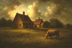 Rustige Avond op het Platteland, canvas 50x30x2 cm., Verzenden