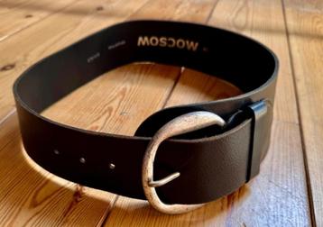 Brede Riem Moscow - Zwart Leer - maat 85 cm beschikbaar voor biedingen
