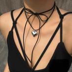 Zwart Fluweel Groot Hart Hanger Choker Ketting, Verzenden, Nieuw