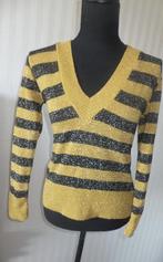 Mooi geel zwart gestreepte pullover trui met v hals. Nieuw!, Verzenden, Nieuw, Maat 36 (S), Zwart