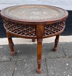 bijzonder leuk bijzettafeltje met los metalen blad hg 48 cm, 45 tot 60 cm, Minder dan 55 cm, De doofpot, Rond