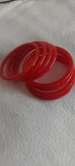8 plastic indiase armbanden, Ophalen of Verzenden, Nieuw, Rood, Kunststof of Plastic