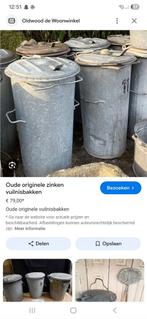 Oude zinken vuilnisbak samen 100 euro, Huis en Inrichting, Ophalen, Gebruikt, 20 tot 30 liter, Metaal