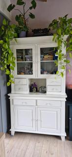 Houten Buffetkast met Glasdeuren, Ophalen, Gebruikt, 100 tot 150 cm, Glas