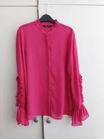 Zara fuchsia roze overhemd blouse maat S 36, Zara, Roze, Zo goed als nieuw, Maat 36 (S)